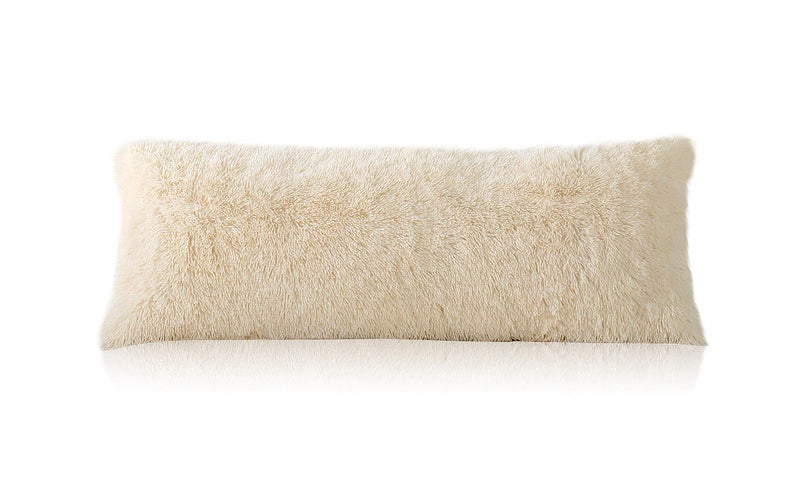 Reafort Luxury Long Hair, PV Fur, Faux Fur Body Pillow Cover/Case 21inx54in with Hidden Zipper Closure (Cream, 21inX 54in Pillow Cover) - Image 2